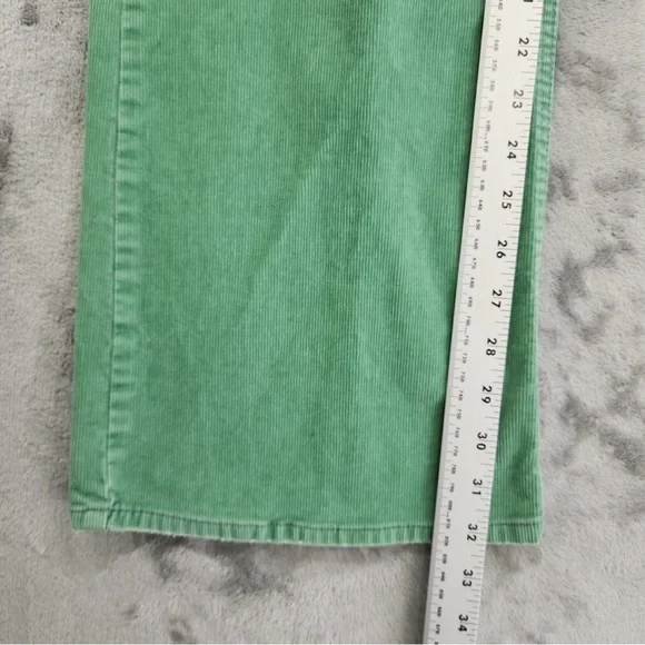Vintage Y2K Old Navy Pants Womens 10 Green Corduroy Low Waist Flare Leg Preppy - Picture 13 of 14